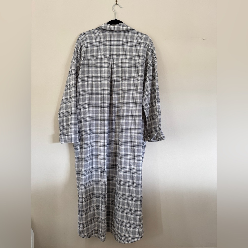 Show Me Your Mumu Leo Button Down Tunic Windowpane Plaid Large Pockets - Picture 5 of 9